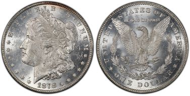 1878 7TF $1 VAM 70, Doubled RIB MS62