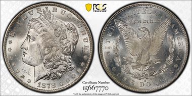 1878-S $1 VAM 19, Torn Bonnet MS62