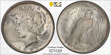 1923 $1 VAM 1V, Extra Hair MS64