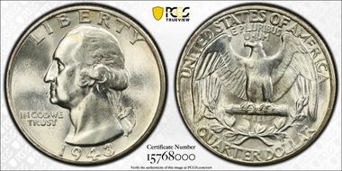 1943 25C MS67
