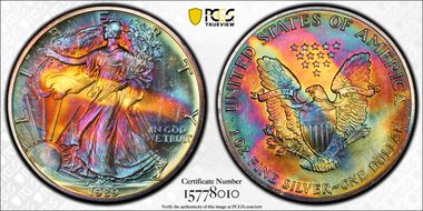 1989 $1 Silver Eagle MS68