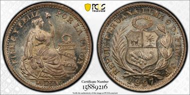 1897-JF 1/2 Din KM-206.2 MS66