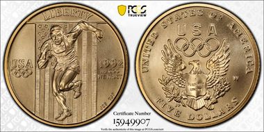 1992-W $5 Olympic MS70