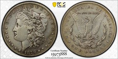 1879-S $1 VAM 34, Rev. of 1878 XF40