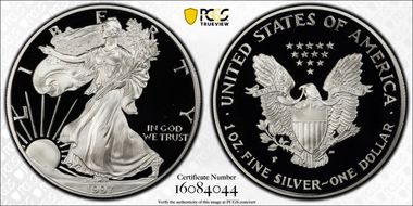 1997-P $1 Silver Eagle PR70DCAM