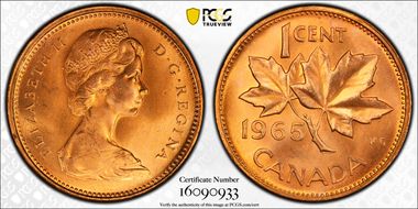 1965 1C Type 4, Lg Beads, Pt 5 MS65RD