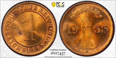 1933-A Rcpfg J-313 MS64RD