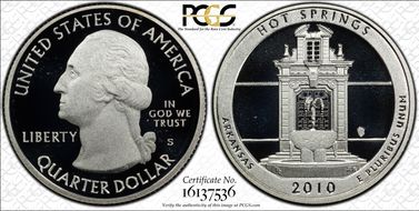 2010-S 25C Hot Springs NP - Silver PR70DCAM