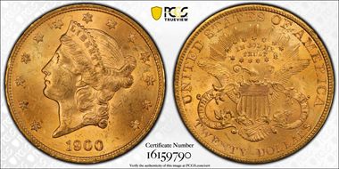 1900 $20 MS62
