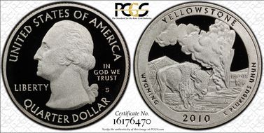 2010-S 25C Yellowstone NP PR70DCAM