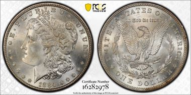 1884 $1 VAM 2A, Partial E Rev MS65