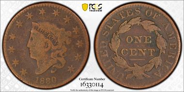 1830 1C N-8, Large Letters VG8BN