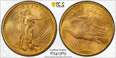 1908 $20 No Motto MS67+