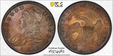 1818/7 50C Small 8 MS63