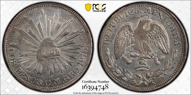 1915-CM GRO 2 Peso KM-662 AU58