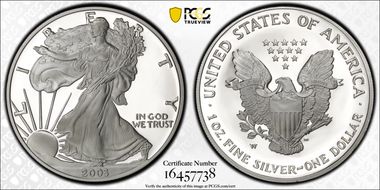 2003-W $1 Silver Eagle PR70DCAM