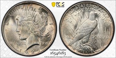 1923 $1 VAM 1C Tail on O MS64