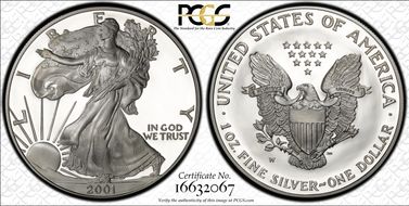 2001-W $1 Silver Eagle PR70DCAM