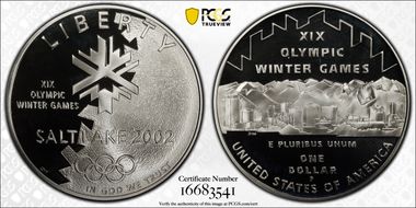 2002-P $1 Olympics-Salt Lake City PR70DCAM
