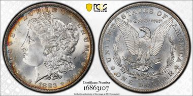 1883-O $1 VAM 4, O/O MS65