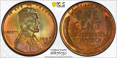 1957-D 1C MS65BN