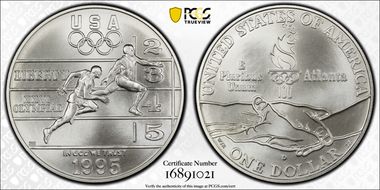 1995-D $1 Track & Field MS70