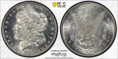 1878-S $1 VAM 19, Torn Bonnet MS65