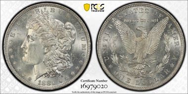 1881-O $1 VAM 5, So-Called O/S MS64