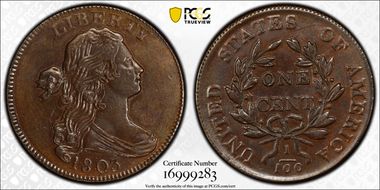 1803 1C S-252, Sm Date, Sm Frac AU58BN