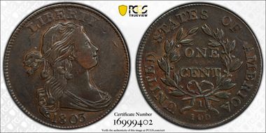 1803 1C S-262, Sm Date, Sm Frac XF40BN