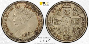 1885 Florin ESC-2909 Small Trefoil on Long Arcs MS65