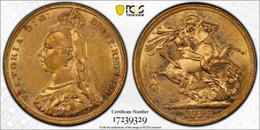 1888-M Sov S-3867A 1st Obverse Angled J MS61