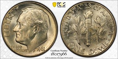 1961-D 10C DDR FS-801 MS65