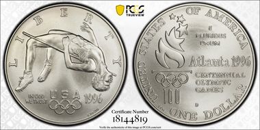 1996-D $1 High Jump MS70