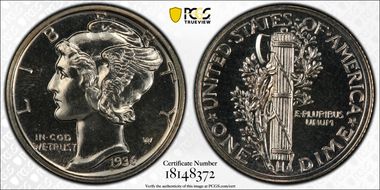1936 10C PR65