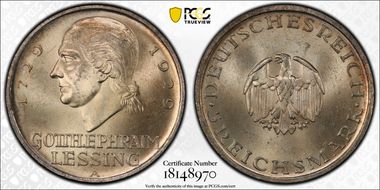 1929-A 5 Mk Lessing J-336 MS64