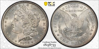 1878 7TF $1 Reverse of 1878 MS65+ 