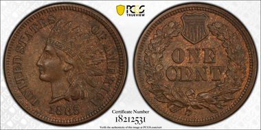 1865 1C Fancy 5 MS63BN