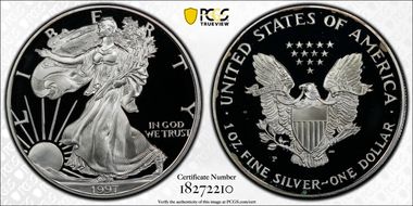 1997-P $1 Silver Eagle PR69DCAM