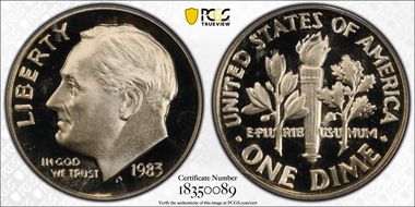 1983 10C No S PR68+ DCAM