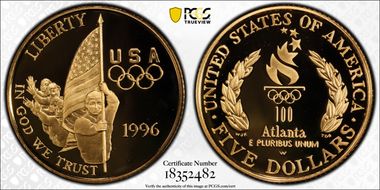 1996-W $5 Flag PR70DCAM