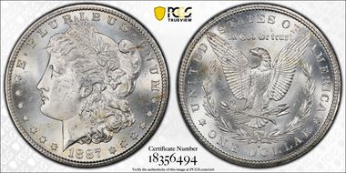 1887-S $1 VAM 11 Doubled Date MS64