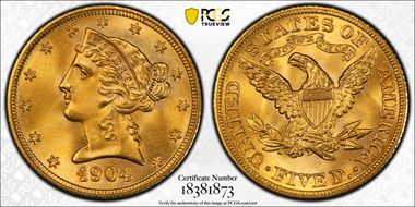 1904 $5 MS67
