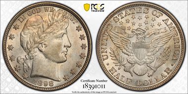 1898 50C AU53