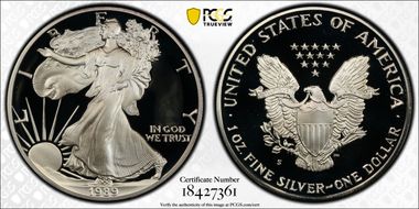 1989-S $1 Silver Eagle PR70DCAM
