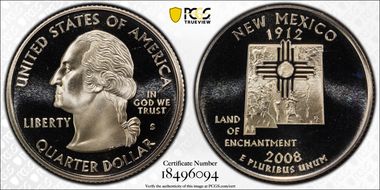 2008-S 25C New Mexico PR70DCAM