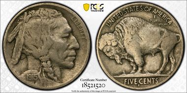 1915-S 5C VF20