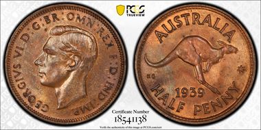 1939 1/2D Kangaroo Reverse MS64RB