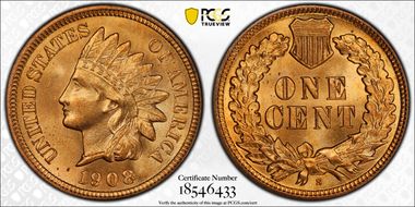 1908-S 1C MS66+ RD