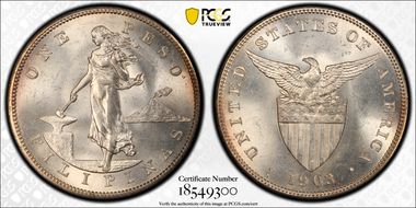 1903-S Peso KM-168  Ag MS64+